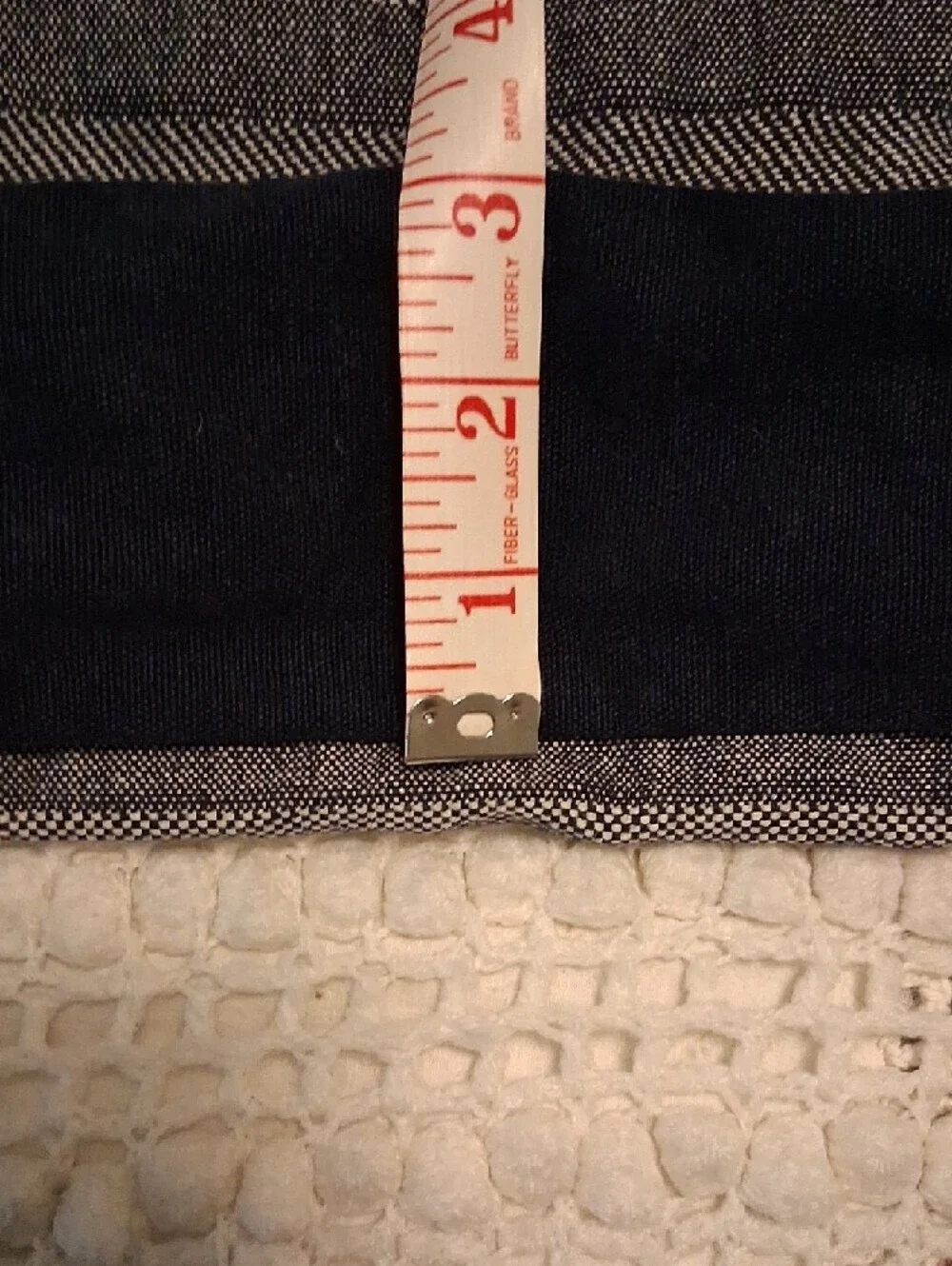Striped Gray And Navy Cotton Messenger Bag